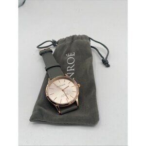 Maestro Monroe Classique Sunburst Solerose Rose Gold Grey Leather Women's Watch